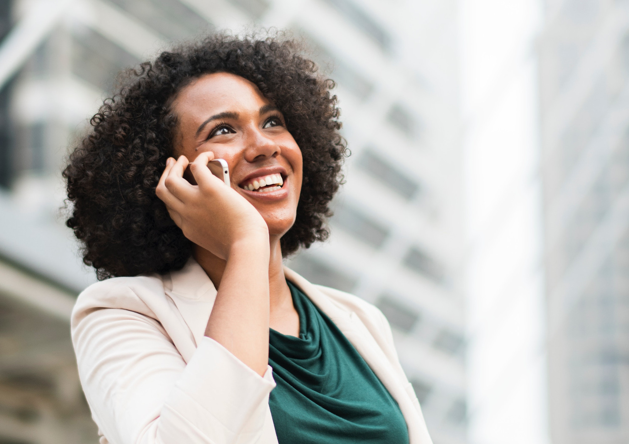 Woman talking on phone